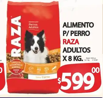 Supermercados Becerra Raza Alimento p/Perro Adultos x 8kg oferta