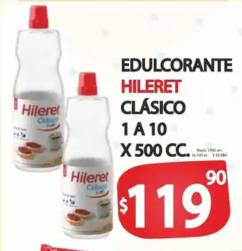 Supermercados Becerra Hileret Edulcorante Clásico 1 A 10 x 500cc oferta