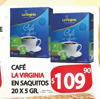 Supermercados Becerra La Virginia Café en Saquitos 20 x 5 gr oferta