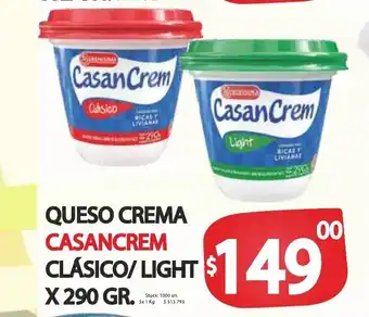 Supermercados Becerra Casancrem Queso Crema Clásico/Light x 290gr oferta