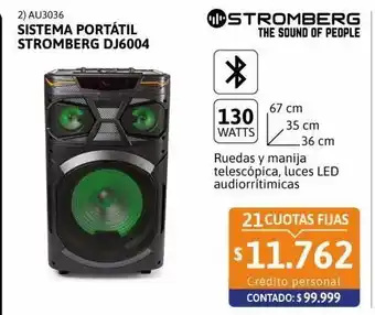 Cetrogar Sistema portátil bt stromberg dj 6004 130w oferta