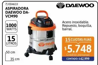 Cetrogar Aspiradora daewoo davcm90-15l 1000w oferta