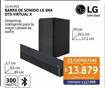 Cetrogar Barra de sonido lg sn4 dts virtual x 300w oferta