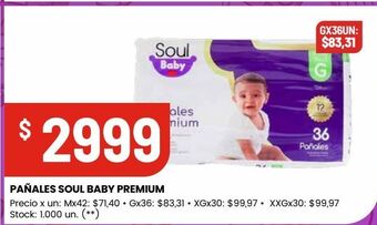 Changomas Pañales soul baby premium oferta