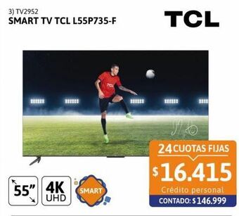 Cetrogar Smart tv led 55 tcl l55p735 4k smart ultra hd oferta