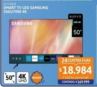 Cetrogar Smart tv led 50 samsung 50au7000 4k oferta