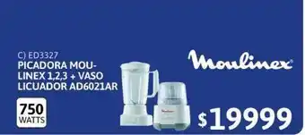 Cetrogar Picadora moulinex 1,2,3 + vaso licuador ad6021ar oferta