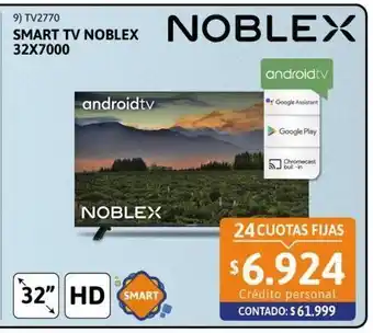 Cetrogar Smart tv led 32 noblex 32x7000 hd oferta