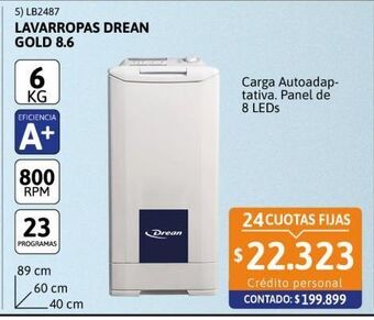 Cetrogar Lavarropas drean gold 8.6 eco + 6kg 800rpm oferta