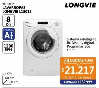 Cetrogar Lavarropas longvie l18012 8kg 1200rpm oferta