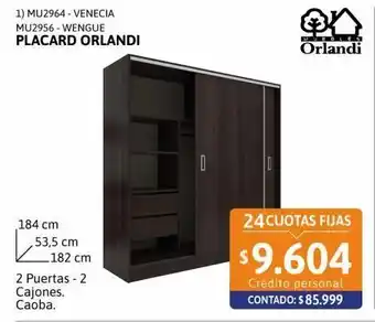 Cetrogar Placard orlandi corredizo w 276 oferta