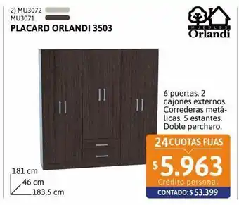 Cetrogar Placard orlandi 3503 wengue oferta