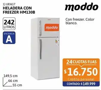 Cetrogar Heladera con freezer hm130b 257 lt moddo oferta