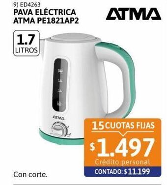 Cetrogar Pava eléctrica con corte 91pe1821ap2 1.7lt atma oferta