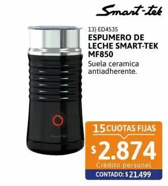 Espumador de leche mf850 smart-tek