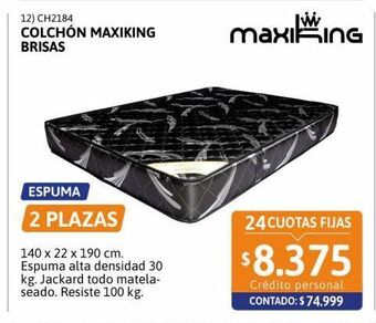 Cetrogar Colchón brisas 2 plazas 140x190 cm maxi king oferta