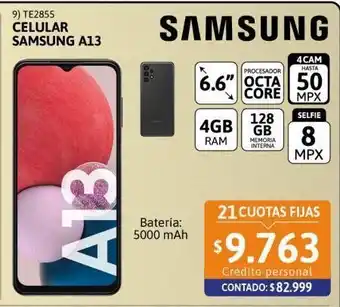 Cetrogar Celular samsung galaxy a13 128gb 6.6 4g negro oferta