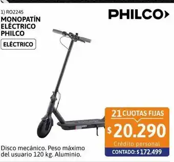 Cetrogar Monopatín eléctrico 250w philco oferta