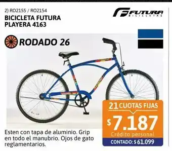 Cetrogar Bicicleta futura r26 playera varon 4163 azul oferta
