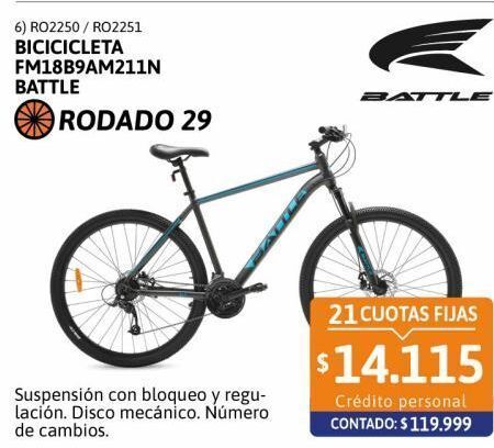 Cetrogar Bicicicleta mtb r29 fm18b9am211n battle oferta