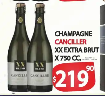Supermercados Becerra Canciller Champagne xx Extra Brut x 750cc oferta
