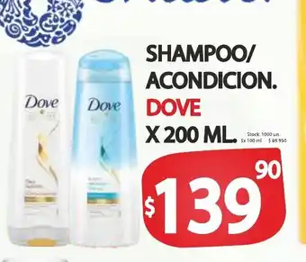 Supermercados Becerra Dove Shampoo/Acondicion x 200ml oferta