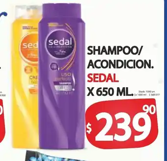 Supermercados Becerra Sedal Shampoo/Acondicion x 650ml oferta