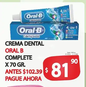 Supermercados Becerra Oral B Crema Dental Complete x 70gr oferta