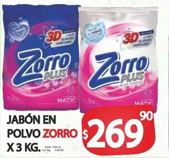 Supermercados Becerra Zorro Jabón En Polvo x 3kg oferta