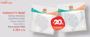 Farmacity Farmacity Bebé Babero Bandana. Azul/Rosa/Nude oferta