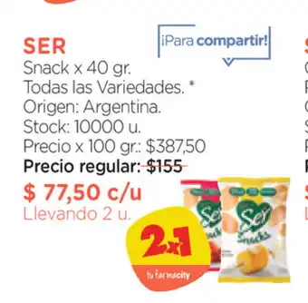 Farmacity Ser Snack x 40gr Todas las Variedades oferta