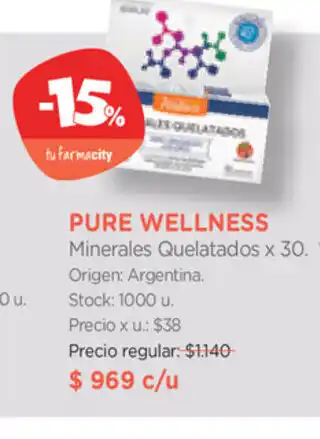 Farmacity Pure Wellness Minerales Quelatados x 30 oferta