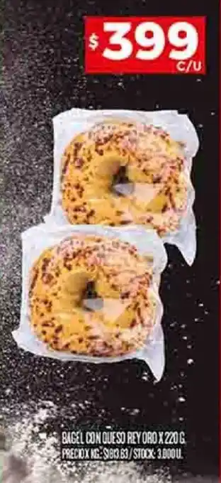 Supermercados DIA BAGEL CON QUESO REY ORO X 220 G oferta