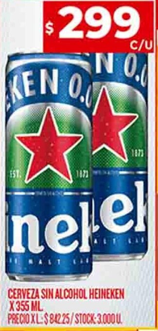 Supermercados DIA CERVEZA SIN ALCOHOL HEINEKEN X355 ML oferta
