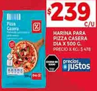 Supermercados DIA HARINA PARA PIZZA CASERA DIA X 500 G. oferta