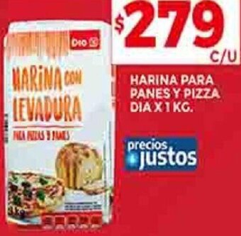 Supermercados DIA HARINA PARA PANES Y PIZZA DIA X 1 KG. oferta