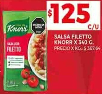 Supermercados DIA SALSA FILETTO KNORR X 340 G. oferta