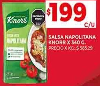 Supermercados DIA SALSA NAPOLITANA KNORR X 340 G. oferta