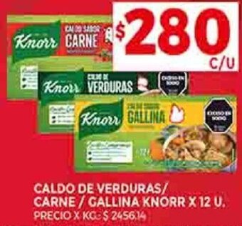 Supermercados DIA CALDO DE VERDURAS/ CARNE / GALLINA KNORR X 12 U. oferta