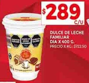 Supermercados DIA DULCE DE LECHE FAMILIAR DIA X 400 G. oferta