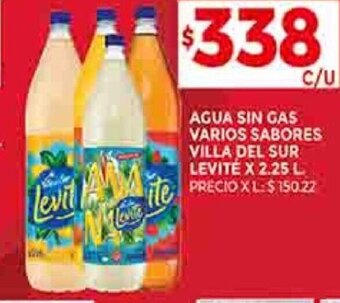 Supermercados DIA AGUA SIN GAS VARIOS SABORES VILLA DEL SUR LEVITÉ X 2.25 L oferta