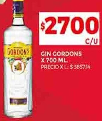 Supermercados DIA GIN GORDONS X 700 ML oferta