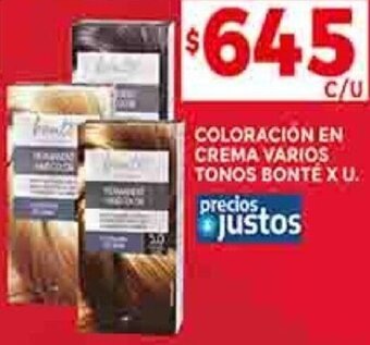 Supermercados DIA COLORACIÓN EN CREMA VARIOS TONOS BONTÉ X U. oferta