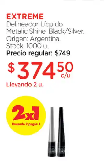 Farmacity Extreme Delineador Líquido Metalic Shine Black / Silver oferta