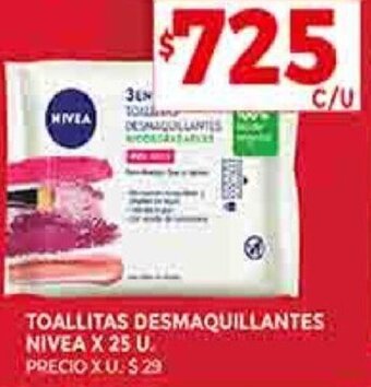 Supermercados DIA TOALLITAS DESMAQUILLANTES NIVEA X 25 U. oferta