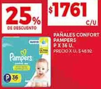 Supermercados DIA PAÑALES CONFORT PAMPERS PX 36 U. oferta