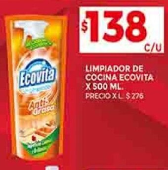 Supermercados DIA LIMPIADOR DE COCINA ECOVITA X 500 ML. oferta