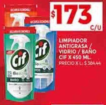 Supermercados DIA LIMPIADOR ANTIGRASA VIDRIO / BANO CIF X 450 ML oferta