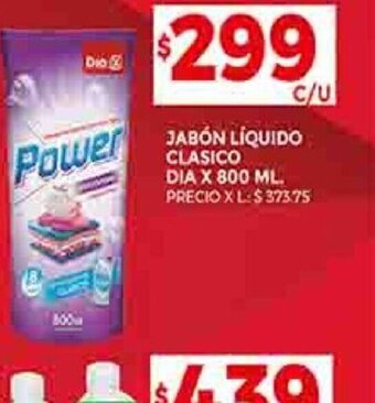 Supermercados DIA JABÓN LIQUIDO CLASICO DIA X 800 ML. oferta