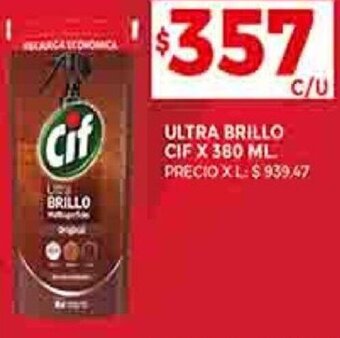 Supermercados DIA ULTRA BRILLO CIF X 380 ML oferta